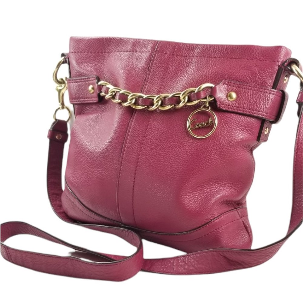 Extremely Rare Coach Beautiful Burgundy Leather Shoulder Bag